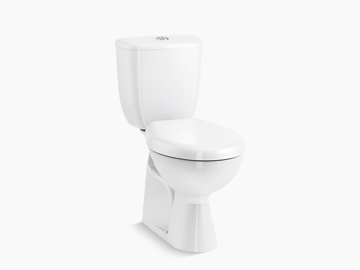K-1939IN-S-0 Brive Two-piece compact elongated toilet with concealed trapway, dual-flush