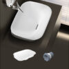 Vive 55.2 cm rectangular wash basin with hidden drain in White colour