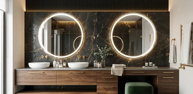 Designer LED Mirrors and Vanity Spaces